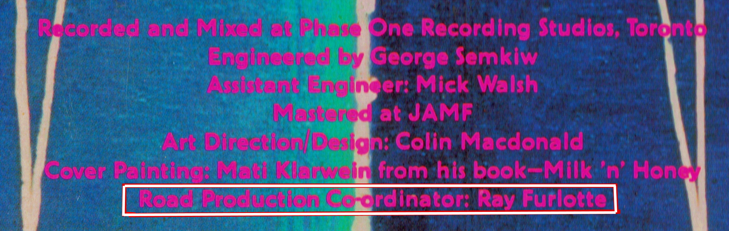 SS1 LP back cover credits